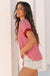 Pink Stripe Knitted Round Neck T Shirt Dear lover