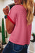 Pink Stripe Knitted Round Neck T Shirt Dear lover