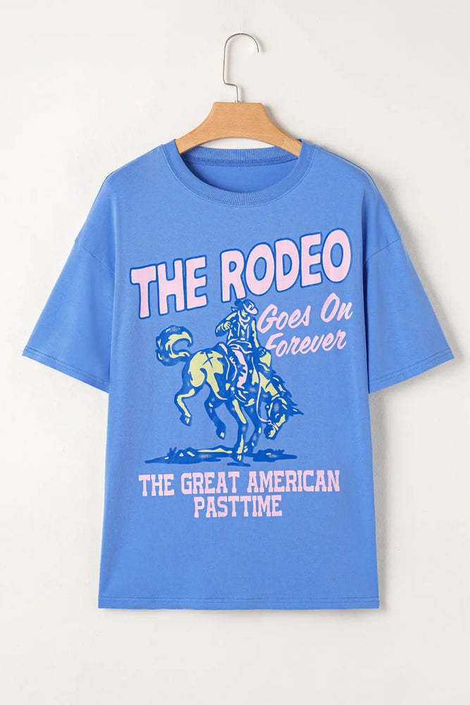 Sky Blue Rodeo Forever Western Graphic Tee Dear lover