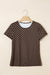 Black Checkerboard Round Neck Summer T Shirt Dear lover