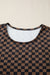 Black Checkerboard Round Neck Summer T Shirt Dear lover