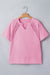 Pink Mineral Wash Lace Patchwork Notched Neck Raw Cut Tee Dear lover