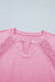 Pink Mineral Wash Lace Patchwork Notched Neck Raw Cut Tee Dear lover