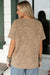Brown Retro Leopard Print Lace-up Elastic Waistband Mid Rise Denim Shorts Dear lover