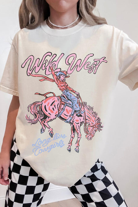 White Wild West Cowgirl Rodeo Graphic Tunic Tee Dear lover