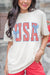 White USA Patriotic Letter Print Summer Casual T Shirt Dear lover
