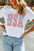 White USA Patriotic Letter Print Summer Casual T Shirt Dear lover