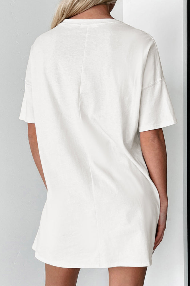 White bohemian mallard duck graphic T-shirt view 3
