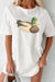 White bohemian mallard duck graphic T-shirt view 4
