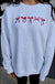 Red Bow Embroidery Sweatshirt Dear lover