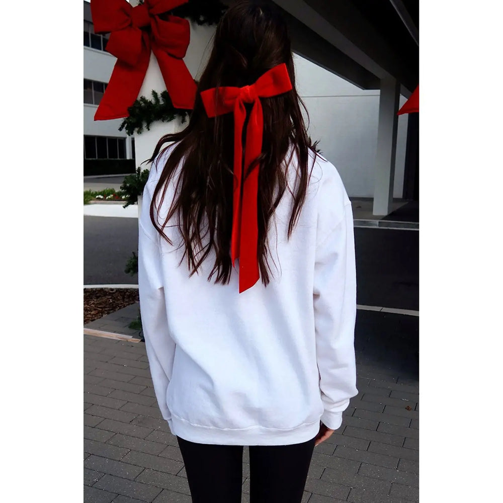 Red Bow Embroidery Sweatshirt Dear lover