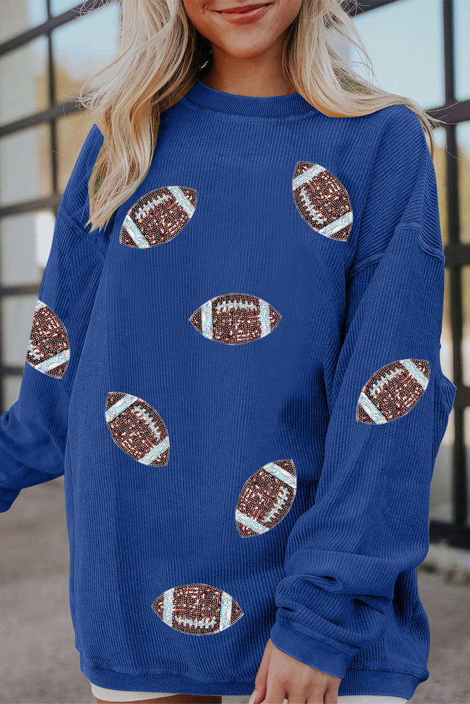 Dark blue rugby sequin sweatshirt view 1