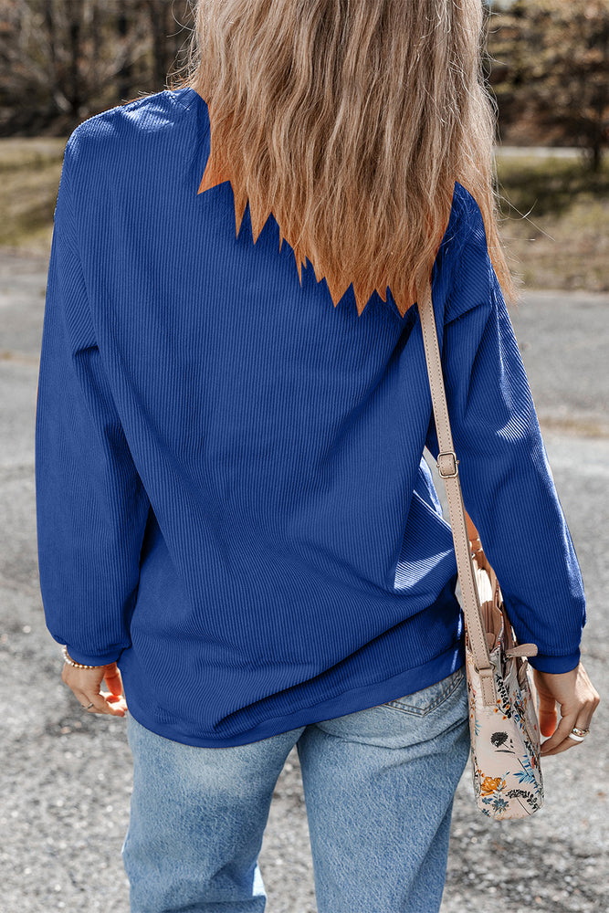 Dark blue rugby sequin sweatshirt view 2