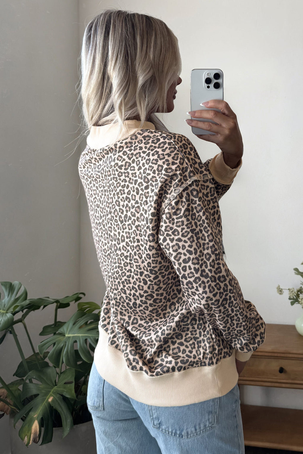 Multicolour Leopard High Neck Sweatshirt