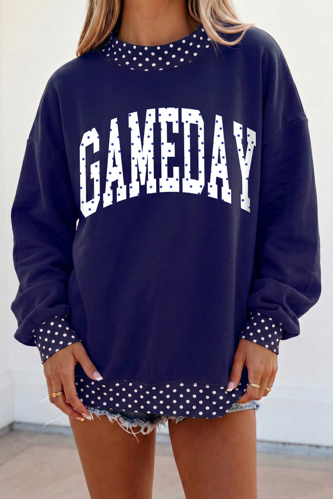 Dark blue Game Day graphic sweatshirt view 1