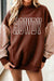 Coffee HOWDY plaid sleeve sweatshirt view 2