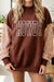 Coffee HOWDY plaid sleeve sweatshirt view 3