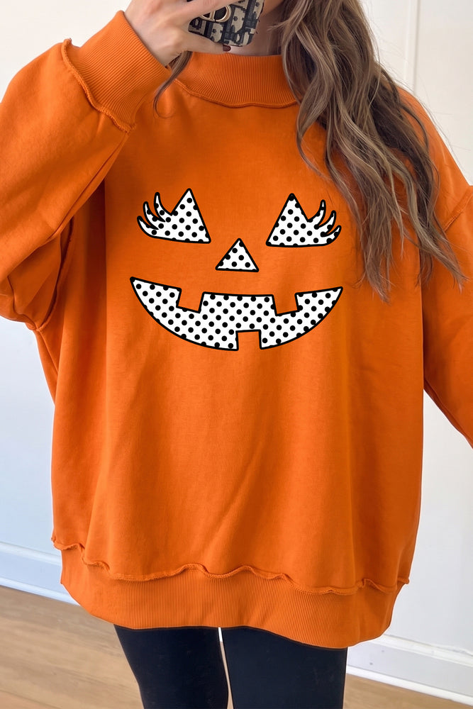 Carrot pumpkin face Halloween sweatshirt view 2