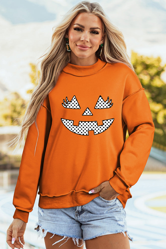 Carrot pumpkin face Halloween sweatshirt view 5
