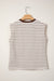 Brown Stripe Ribbed Round Neck Trim Loose Tank Top Dear lover