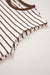 Brown Stripe Ribbed Round Neck Trim Loose Tank Top Dear lover