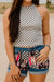 Gray Checkered Print Textured Halter Tank Top Dear lover