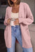 Light pink fuzzy ribbed cardigan view 1