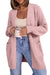 Light pink fuzzy ribbed cardigan view 4