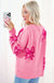 Pink Bow Pattern Drop Shoulder Loose Sweater Dear lover