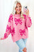 Pink Bow Pattern Drop Shoulder Loose Sweater Dear lover