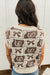 Brown Western Horseshoe Bow Printed V Neck Loose Sweater Vest Dear lover