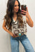 Brown Western Horseshoe Bow Printed V Neck Loose Sweater Vest Dear lover