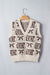 Brown Western Horseshoe Bow Printed V Neck Loose Sweater Vest Dear lover