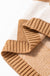 Light French Beige Colorblock Plaid Pattern Ribbed Trim Sweater Tank Top Dear lover
