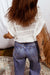 White Hollow Out Knit Round Neck Dolman Sweater Dear lover