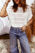 White Hollow Out Knit Round Neck Dolman Sweater Dear lover