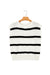 White stripe knit western short sleeve sweater view 13