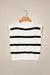 White stripe knit western short sleeve sweater view 5