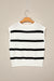 White stripe knit western short sleeve sweater view 6