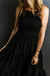 Black Spaghetti Straps Smocked Pleated Tiered Maxi Dress Dear lover
