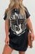 Black Nashville Guitar Print Crew Neck T Shirt Mini Dress Dear lover