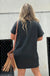 Black Nashville Guitar Print Crew Neck T Shirt Mini Dress Dear lover