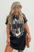 Black Nashville Guitar Print Crew Neck T Shirt Mini Dress Dear lover