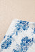 Sky Blue Floral Print Shirred Knot Shoulder Sleeveless Long Dress Dear lover