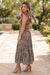 Brown Ruffled Straps Smocked Tiered Leopard Maxi Dress Dear lover