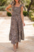 Brown Ruffled Straps Smocked Tiered Leopard Maxi Dress Dear lover