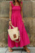 Red Plaid Square Neck Fit-and-flared Vacation Sundress Dear lover