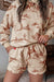 Beige western print shorts set view 1