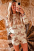 Beige western print shorts set view 3