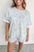 Gray Western Fashion Tee & Elastic Waist Shorts Set Dear lover